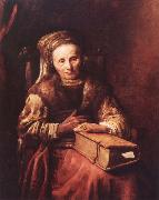 Old woman with a book